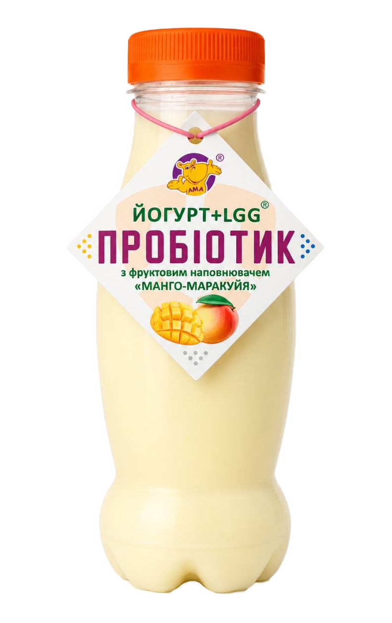 Йогурт питний «Манго-маракуйя» 2,5% жиру з пробіотиком LGG