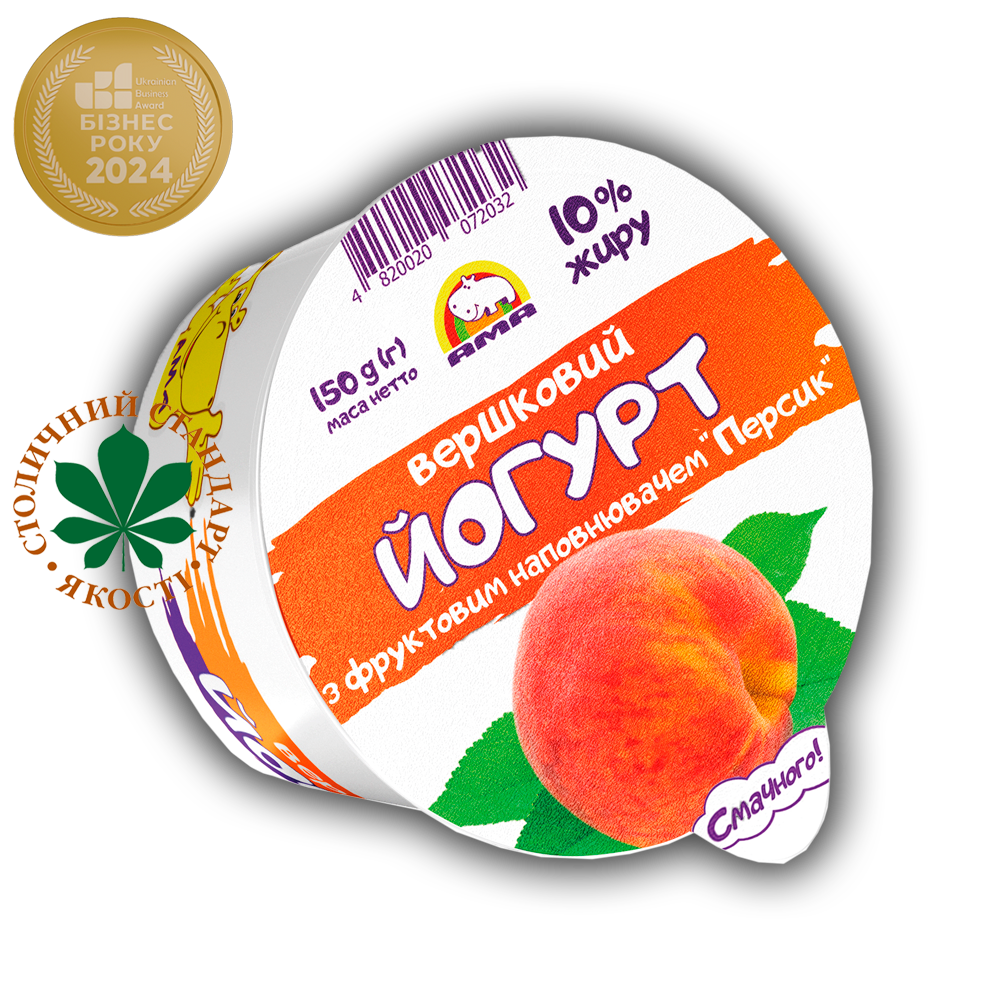 Йогурт вершковий 10% жиру «Персик»